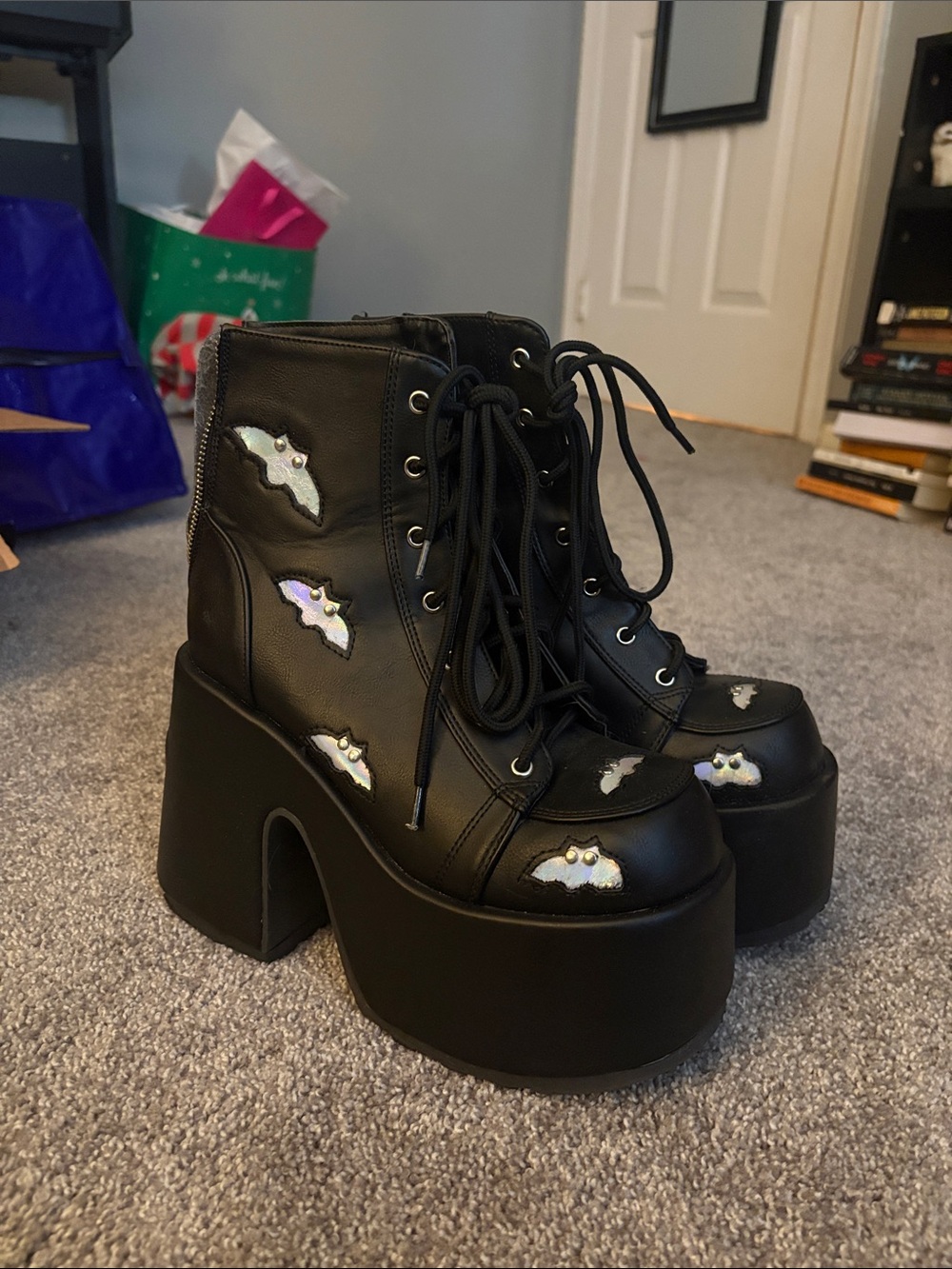 Demonia Black Bat Platform Boots